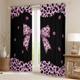 thumbnail image 2 of Castle Fairy Teens Black Pink Bow-Tie Black Out Curtains,Animal Leopard Cheetah Print Curtains Pack of 2 (42x63 Each),Old Fashion Dreamy Princess Bedroom Curtains,Microfiber Bedroom Decor, 2 of 6
