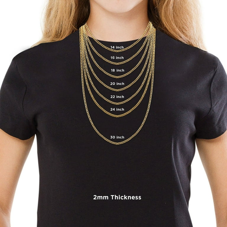 24 Inch 20 In Chain On Neck 22 Inch Chain On Neck 22'' 14K Cable