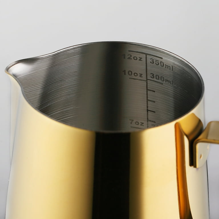 ReaNea Gold Milk Frothing Pitcher 12oz Stainless Steel Milk Frother Cup