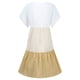 thumbnail image 4 of Qucoqpe - Vestido corto informal de talla grande para mujer, de verano, holgado, a la moda, con cuello en V, rayas, lunares, manga corta, volantes, dobladillo escalonado, de lino, para playa y sol,, 4 of 5