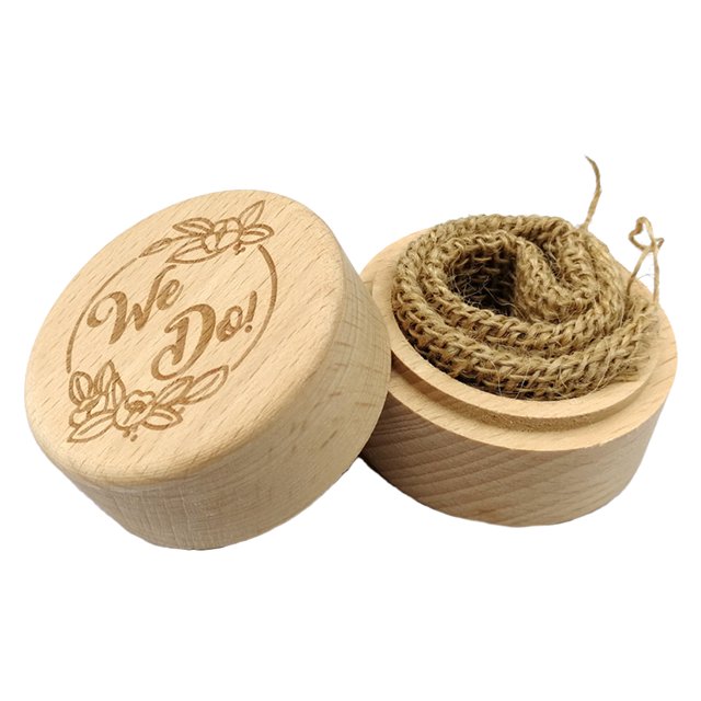 Workhe Rustic Wedding Wood Ring Holder Wedding wood ring holder Wedding Ring Bearer Box Engagement Engraving Wooden Rings Box