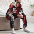 thumbnail image 6 of Bingfone Men's Pajama Set 2 Piece Loungewear PJs, Long Sleeve with Pajama Pants-Red And White Screaming Demon Skull, 6 of 7