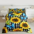 thumbnail image 2 of Manfei Rustic Sunflower Queen Comforter Set,Blue Butterfly,Cozy Reversible,3-Piece, 2 of 8