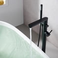 thumbnail image 5 of Allario Gleaming Brass Freestanding Tub Faucet in Matte Black with Handshower, 5 of 14
