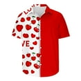 thumbnail image 4 of guisaled Mens Valentines Day Shirts Hawaiian Shirt Cute Heart Print Loose-Fit Short Sleeve Button Down Beach Casual Shirts Clearance On Sale, 4 of 5