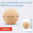 thumbnail image 4 of 4 inch Round Wooden Balls for Crafts, Bag of 3 Unfinished and Smooth Round Birch Hardwood Balls, and Wooden Spheres, by Woodpeckers, 4 of 8
