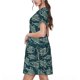 thumbnail image 2 of Easygdp Fish Style para Vestido Transpirable de Mujer, Vestido Suelto de Manga Corta con Pliegues y Bolsillos para el Verano, 2 of 6