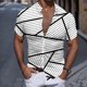 thumbnail image 2 of Playeras Y Camisas Para Hombre Hombres Casual Manga corta Primavera Verano Turndown Neck 3D Impreso Camisas Moda Top Blusa Camisas (White, S), 2 of 4