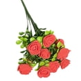 thumbnail image 2 of Windfall Artificial Flowers Bouquet Mini Rose Wedding Home Office Decor,1 Bouquet Exquisite Simulation Flowers No Watering 10 Heads Vivid Beautiful Faux Rose Flowers for Gardening, 2 of 8
