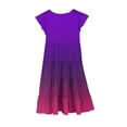 thumbnail image 4 of Gamivast Girls Summer Dress Crewneck Gradient Color Midi Dresses Double Layer Flutter Sleeve Flowy A-Line Sundress Spring Dresses for Juniors Purple 5T Camisas Para Mujer Clearance, 4 of 5