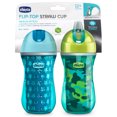 thumbnail image 2 of Chicco Insulated Flip-Top Straw Cup 9oz, Green/Teal, 12m+ (2pk), 2 of 9
