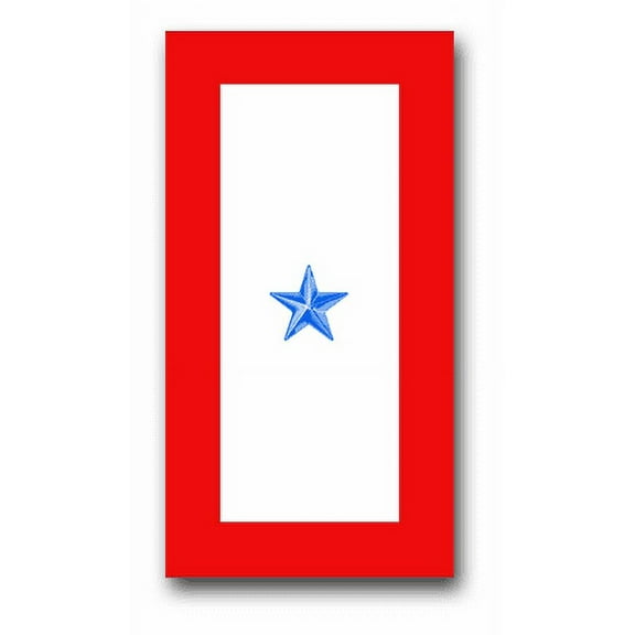 3.8 Inch 'ONE BLUE STAR' SERVICE FLAG VINYL TRANSFER DECAL