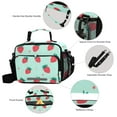 thumbnail image 3 of FORMRS Student Lunch Bag Insulated Reusable Cooler Box with Zipper Pockets, Green Strawberry, 3 of 9