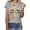 Grey, variant on XFeng Women Christmas In July T-Shirt, Retro Sunset Palm Tree Sunglasses Santa Hat String Lights Graphic Short Sleeve Crew Neck Casual Summer Beach Tee