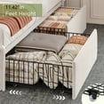 thumbnail image 7 of EnHomee Queen Size Bed Frame with 4 Underbed Drawers & 2 Small Drawers Upholstered Bed Frame Queen with Headboard and Storage &  LED Lights & Charge Station,Beige, 7 of 7