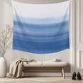 thumbnail image 5 of Blue White Ombre Large Tapestry for Bedroom Wall Hanging Tapestry, Modern Abstract Striped Lines Art Ceiling Backdrop Tapestries Poster Blanket Wall Decor for Teens Room Living Room Dorm 100" x 59", 5 of 8
