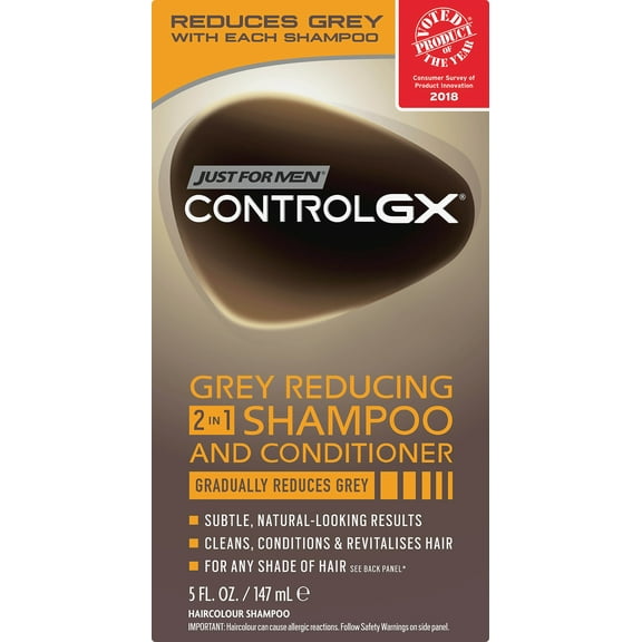 Just For Men Control GX Gret Reducing 2 in 1 Shampoo and Conditioner, 5 Fluid Ounce