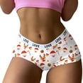 thumbnail image 1 of Gibobby Bikini elástico algodón Pantalones cortos con estampado navideño para mujer, ropa interior divertida tipo bóxer, bragas para mujer, pijamas （Blanco， L), 1 of 5