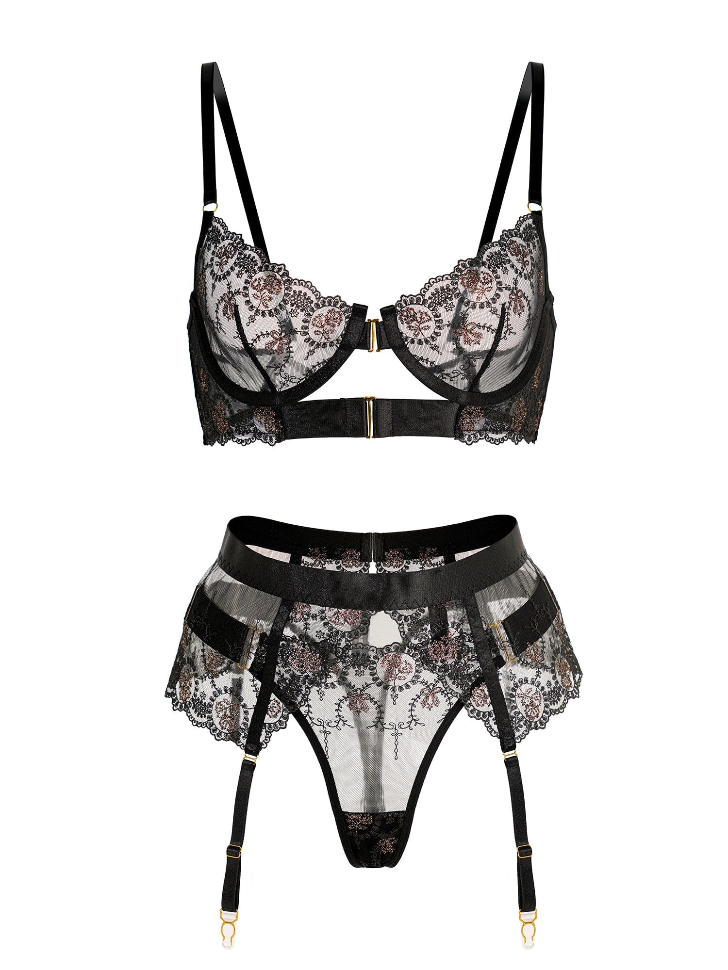 why wear a garter belt Victoria's Secret Very Sexy Embellished Low-cut Demi Bra and Panty Set  Bling Rhinestone Black 32C/XS New