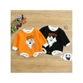 thumbnail image 2 of Baby Boys Girls Halloween Outfit Ghost Print Crewneck Sweatshirts Romper Pullover Top Fall Winter Clothes, 2 of 7