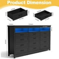 thumbnail image 2 of ANPOO 71" Large Farmhouse 12 Drawers Dresser with LED Lights & Power Outlet, 41" Tall Chest of Drawers with Storage & 60000 Colors Lights, Modern Wood Dresser for Bedroom, Living Room, Hallway, 2 of 8