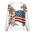 thumbnail image 3 of Women's Casual Fashion Long-Sleeve Stand-Up Collar Single-Button Independence Day Print Workwear Jacket Red L, 3 of 5