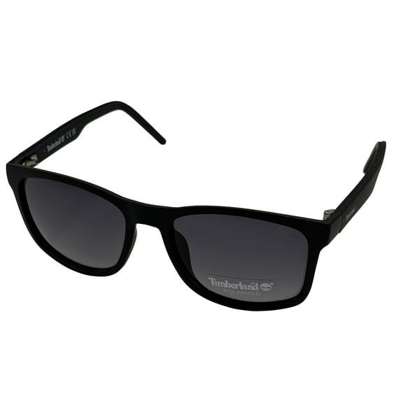 Timberland Men Sunglass Matte Black Plastic Square, Polarized Lens TB7262. 2B