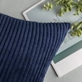 thumbnail image 2 of Ashler Soft Corduroy Velvet Striped Solid Throw Pillow Cushion, Navy blue, 18 x 18 inch, 2 Packs, 2 of 5