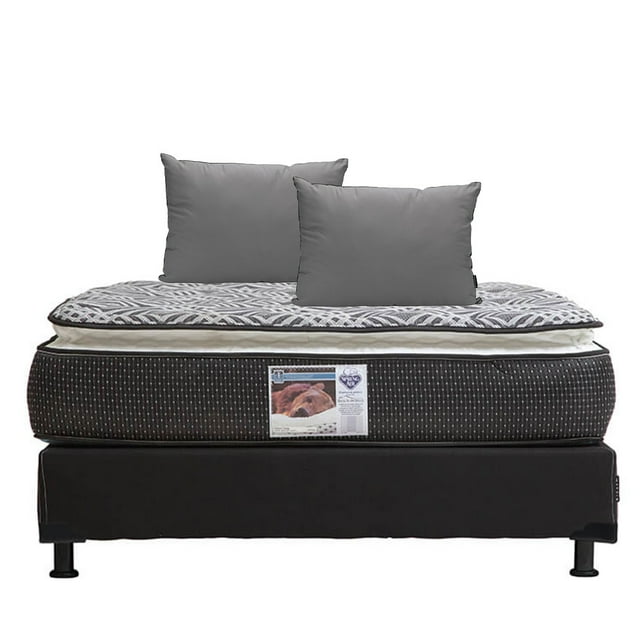 Colchón King size Omega Spring Air + Box + Almohadas 2 Pack