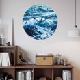 thumbnail image 3 of Wall Clock 14 inch Blue Ocean White Wave Stripes Battery Operated Clocks Silent Non-Ticking Wallclock Oil Painting Round Decorative Wall Clocks for Home Office School, 3 of 8