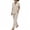 Beige, variant on Women's Cotton Linen 2 Piece V-Neck Top and Long Pants Set Casual Lightweight Breathable Lounge Outfit for Summer Pink, Gifts for Women