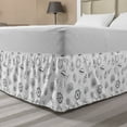 thumbnail image 1 of Sea Shells Bed Skirt, Hand Drawn Monochrome Nautical Elements Helm Anchor Starfish Design, Elastic Bedskirt Dust Ruffle Wrap Around for Bedding Decor, 4 Sizes, White and Charcoal Grey, by Ambesonne, 1 of 2