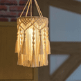 thumbnail image 3 of Boho Hanging Lamp Handmade Macrame Shade Plug in Pendant Light, 3 of 6