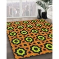 thumbnail image 2 of Ahgly Company Indoor Square Patterned Orange Gold Novelty Area Rugs, 7' Square, 2 of 6