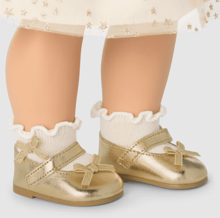 American Girl X Janie and Jack Sparkly Cream Celebration Dress for 18 inch Dolls