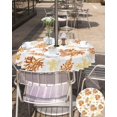 thumbnail image 4 of Navy Blue Corals Outdoor Round Tablecloth with Umbrella Hole 60 Inch,Wrinkle Free Wipeable Fabric Table Cloth Waterproof Zippered Cover for Camping Picnic Patio,Nautical Boho Tropical Reef Coastal, 4 of 5