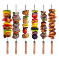 thumbnail image 4 of Skewers For Grilling Stainless Steel Bbq Sticks With Wood Handle, 4 of 5