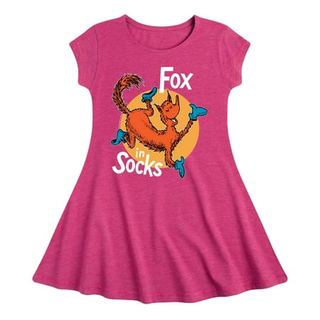 

Fox In Socks Jumping - Girls Fit And Flare Cap Sleeve Dress