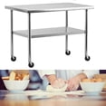thumbnail image 1 of Table en Acier Inoxydable de 36 x 24 Pouces pour la Préparation et le Travail, Table d'Îlot Commerciale Robuste NSF avec Tablette Inférieure et Roulettes pour la Cuisine, 1 of 6