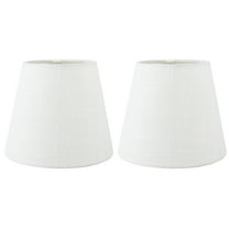 Meriville Set of 2 Off White Linen Clip On Chandelier Lamp Shades, 4-inch by 6-inch by 5-inch