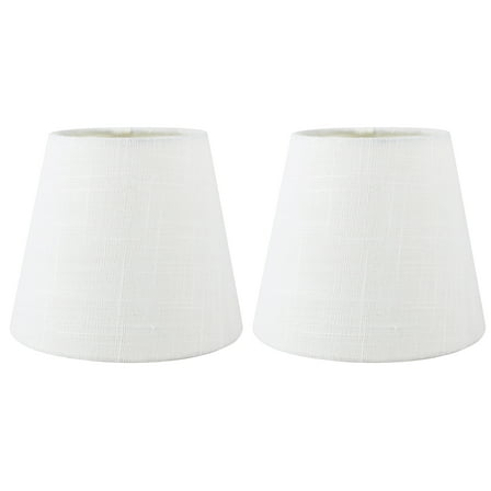 Meriville Set of 2 Off White Linen Clip On Chandelier Lamp Shades, 4-inch by 6-inch by 5-inch