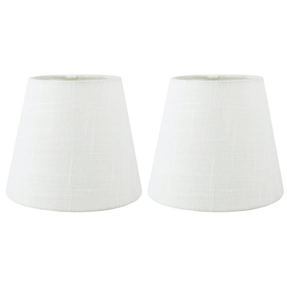 Meriville Set of 2 Off White Linen Clip On Chandelier Lamp Shades, 4-inch by 6-inch by 5-inch