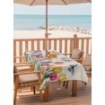 thumbnail image 2 of Outdoor Tablecloths with Umbrella Hole & Zipper, Tulips Spring Floral Tablecloth Rectangle 60x84 Inch, Pastoral Flowers Butterfly Rustic Waterproof Table Cloth, Patio/Pool/Picnic Table Covers, 2 of 8
