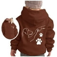 thumbnail image 4 of Bibifish Kids Hoodies Dog High-Five Graphic Print Full-Zip Lined Hoodie Jackets Soft Warm Oversized Fit Outdoor Walks Cute Hoodies, 4 of 4