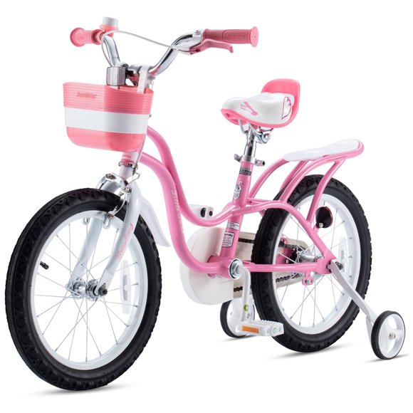 RoyalBaby Princess Vélo pour Fille 16 Pouces avec Roues Stabilisatrices et Béquille, Cygne/rose