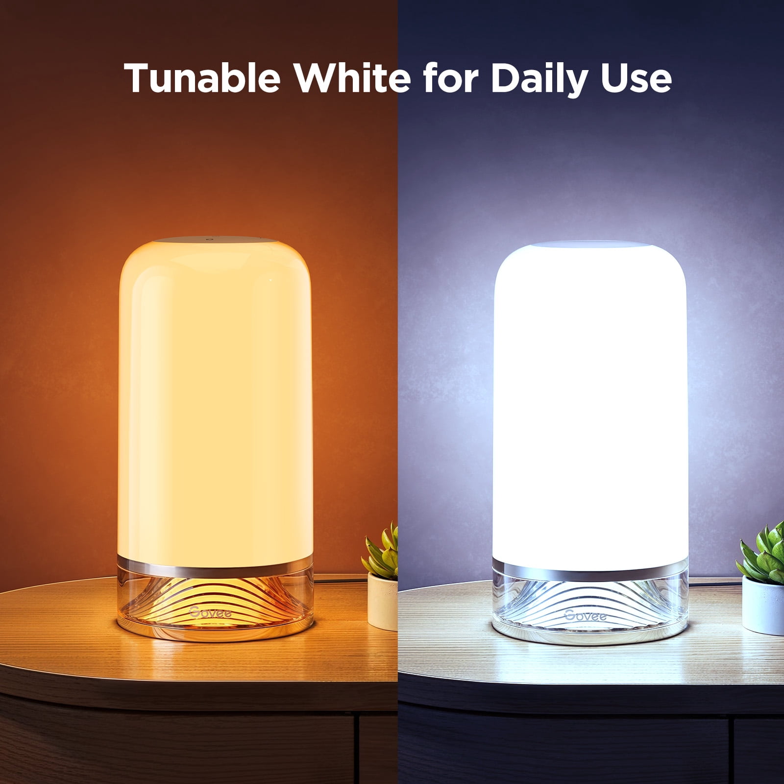 Govee Smart Table Lamp Bedside Lamp - RGBIC Color Changing, Dimmable, Touch Sensor