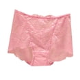 thumbnail image 1 of HUITKMM Womens Underwear Ladies' Lace Solid Color Transparent Mid High Waist Plus Size Triangle Pants, 1 of 3