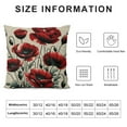 thumbnail image 5 of Creowell Spring Floral Black Red Poppy Flower Throw Pillow Covers 18x18 Inch Summer Outdoor Decorative Sturdy  Square Pillowcase for Couch Sofa Living Room Bedroom Home Decor, 5 of 5