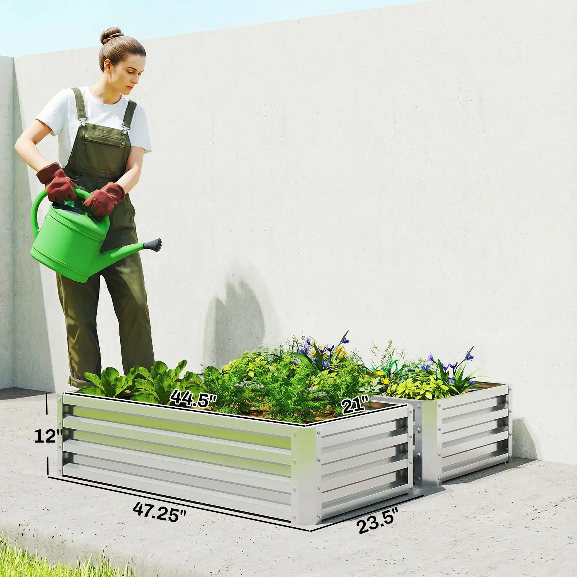 Raised Garden Bed with PE Greenhouse