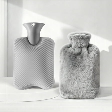 RYLZX Hot Water Bottle with Soft Cover (2 Liter) Classic Rubber Hot Water Bagfor Cramps, Neck Shoulders Pain Relief Hot Cold Pack for Hot and Cold Therapy and Feet Warmer  Gift for Women and Girls